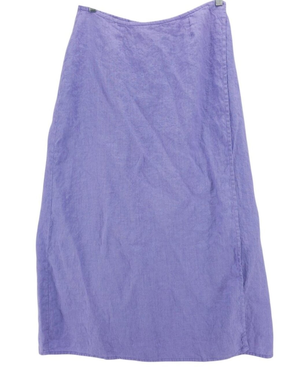 EILEEN FISHER Purple 100% Linen Wrap Maxi Skirt Italian Fabric Size MEDIUM